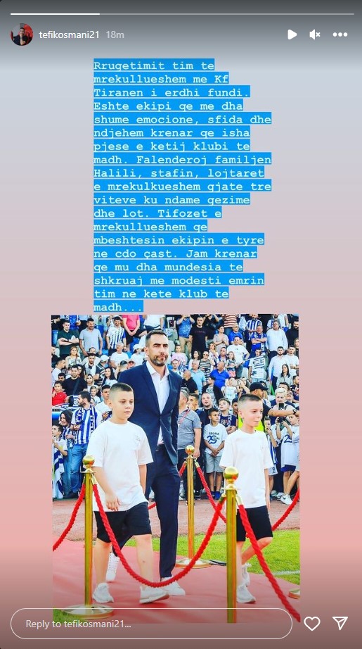 ZYRTARE/ Rrufe në qiell të… trazuar, Tefik Osmani largohet nga Tirana 1 Tefik Osmani go away from Kf Tirana