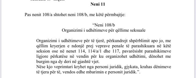 Kodi i ri Penal: Burg nëse bën seks kur udhëton jashtë Shqipërisë 2 burg